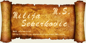 Milija Šeperković vizit kartica